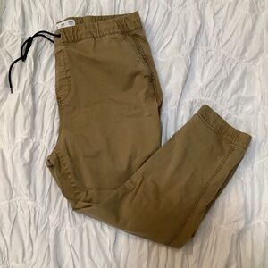 Tan Canvas Joggers